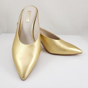 Louise et Cie Karas Pointy Toe Mule Pump 8M Gold